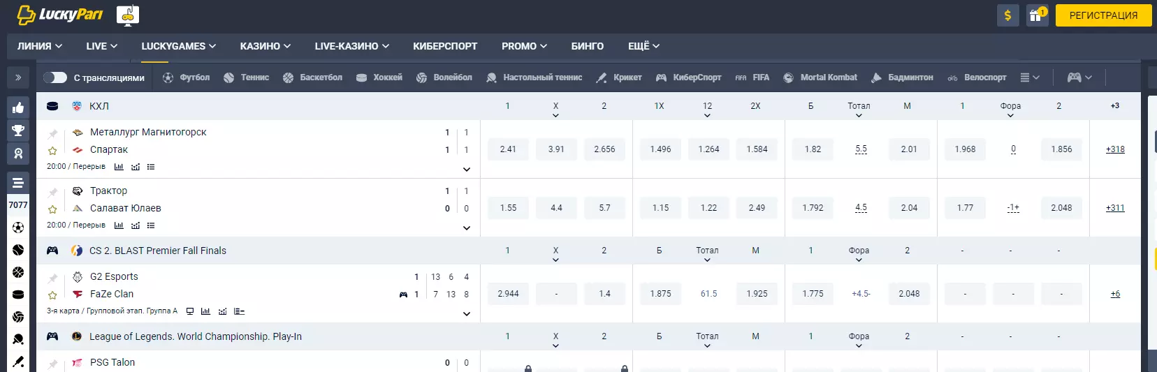 Официальный сайт luckypari уз